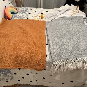 Cozy Orange and Gray Throw Blankets